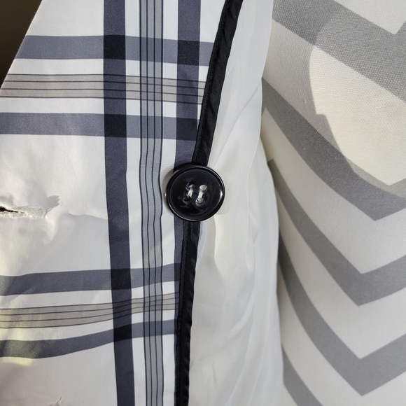 Womans Weather Tamer Short Trench Coat Black/gray/white Size Small - Picture 12 of 15